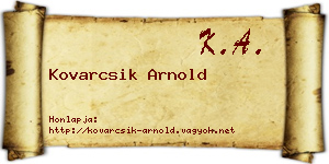 Kovarcsik Arnold névjegykártya